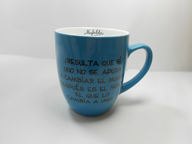 Cargue la imagen en el visor de la galería, Taza Mafalda Celeste
