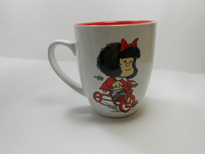 Taza Mafalda Blanco con Rojo