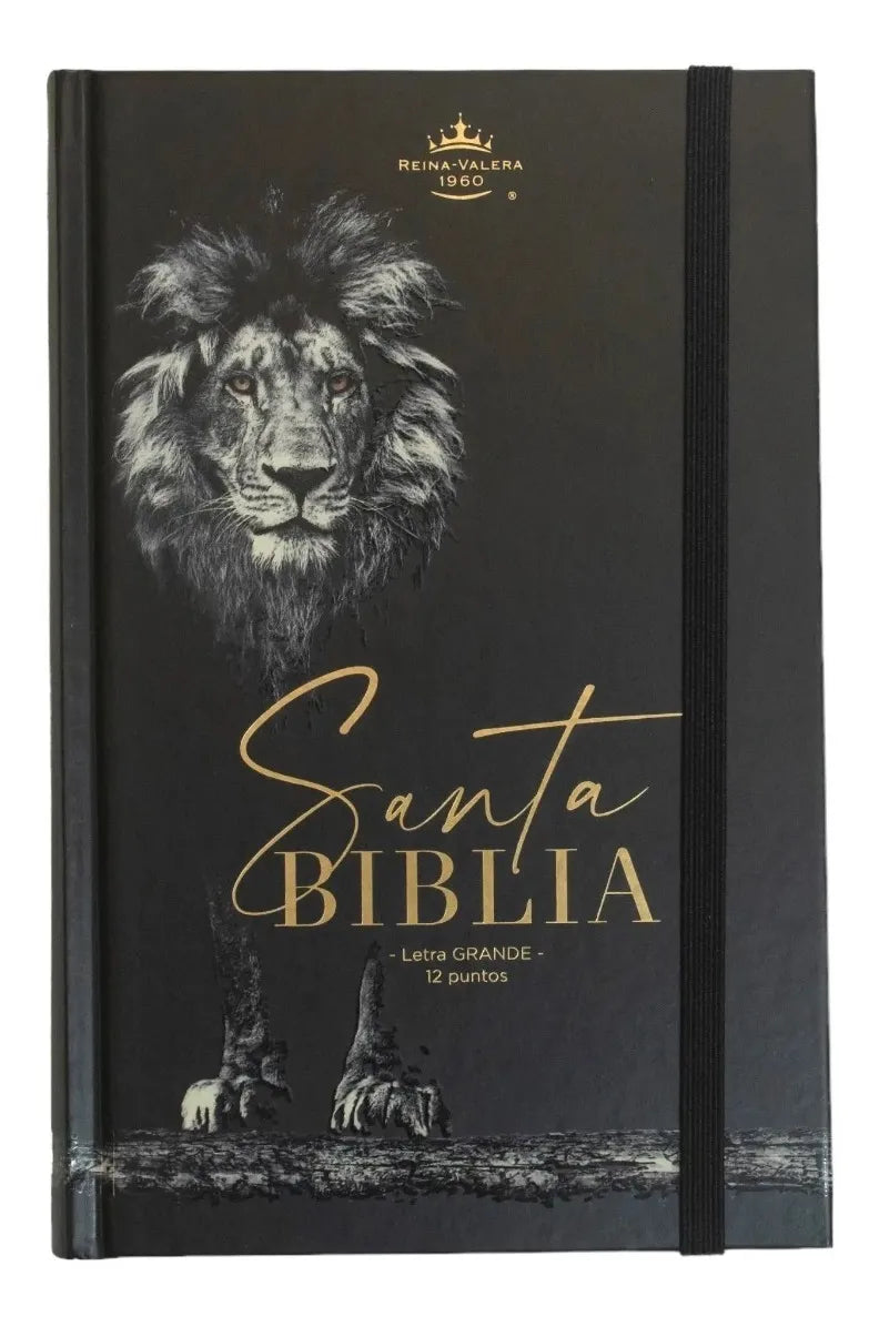 Cargue la imagen en el visor de la galería, Biblia RVR 1960, Tamaño Manual, Letra Grande, tapa dura con elástico León
