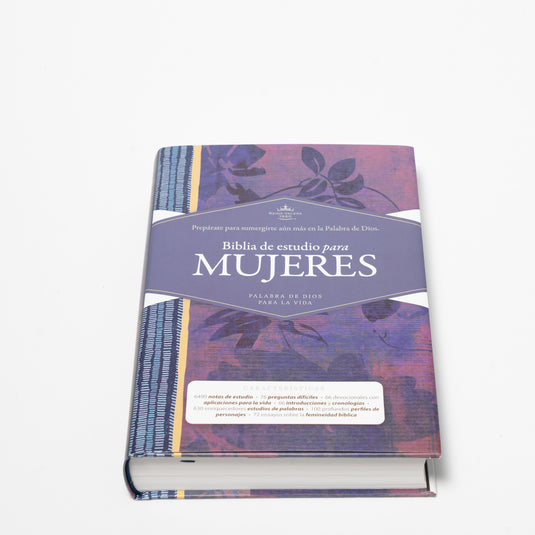 Biblia de Estudio para Mujeres RVR 1960, tela impresa azul floreado