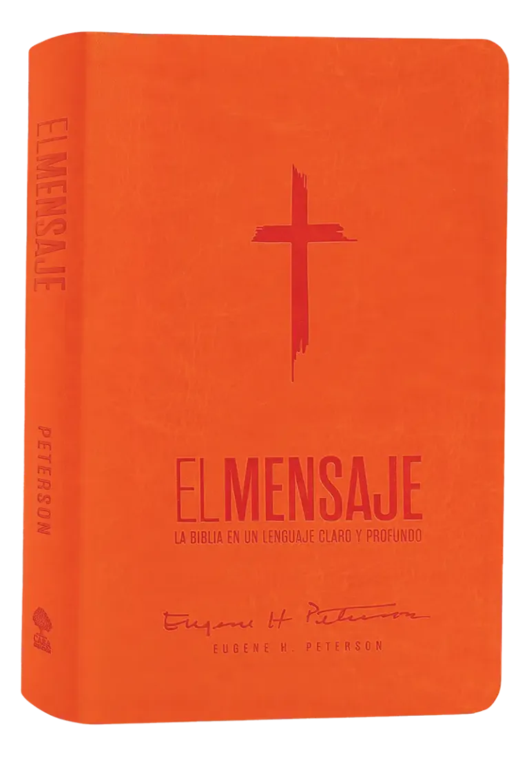 Cargue la imagen en el visor de la galería, Biblia El Mensaje, imitación piel naranja

