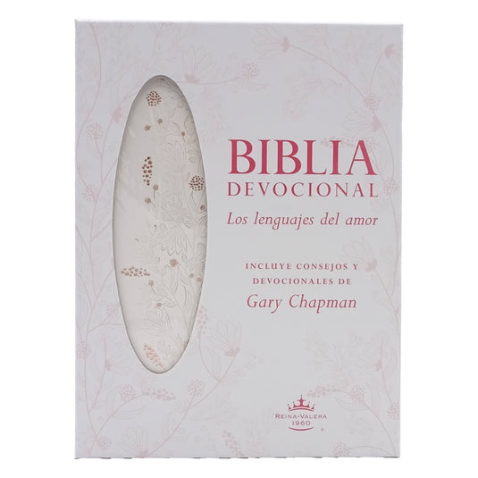 Biblia devocional los Lenguajes del Amor RVR 1960, edición blanca con oro rosa