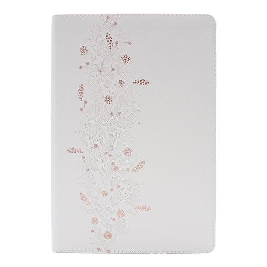 Biblia devocional los Lenguajes del Amor RVR 1960, edición blanca con oro rosa