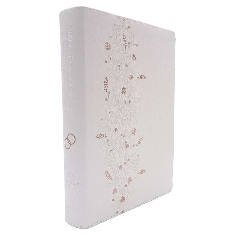 Cargue la imagen en el visor de la galería, Biblia devocional los Lenguajes del Amor RVR 1960, edición blanca con oro rosa
