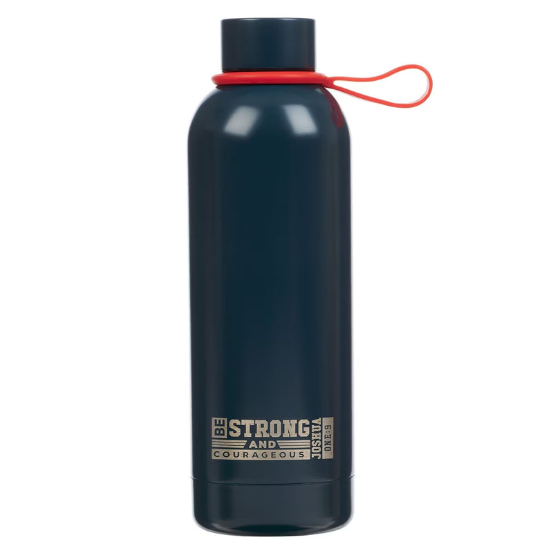 Cargue la imagen en el visor de la galería, Botella de acero inoxidable "Strong and Courageous" – Josué 1:9
