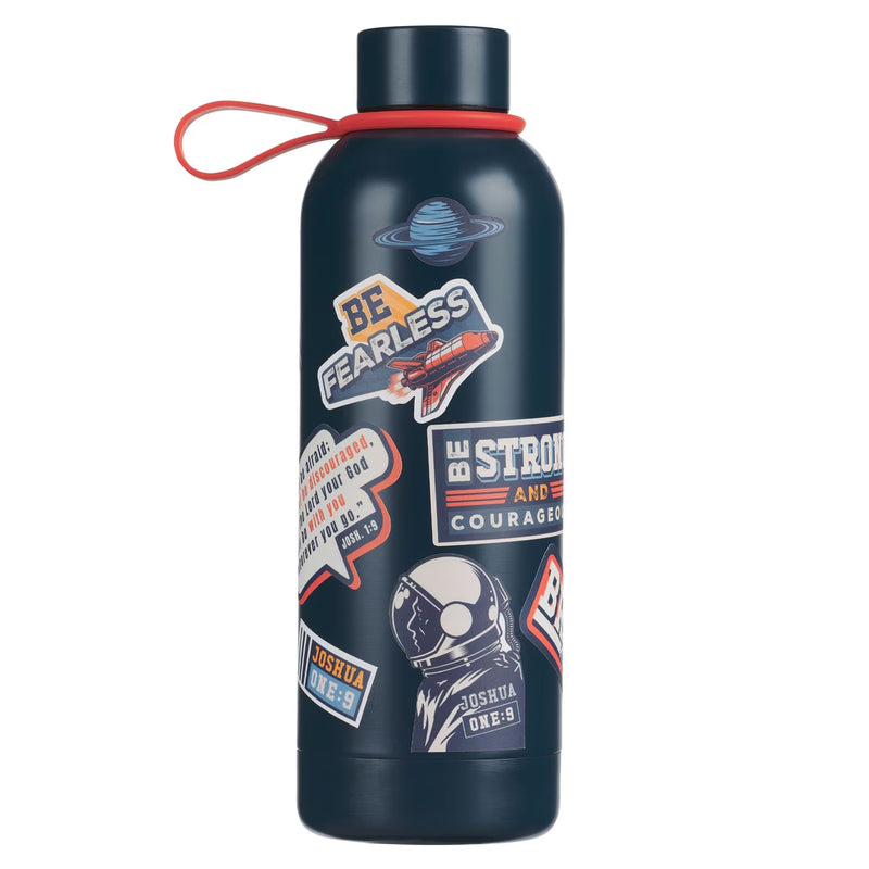 Cargue la imagen en el visor de la galería, Botella de acero inoxidable "Strong and Courageous" – Josué 1:9
