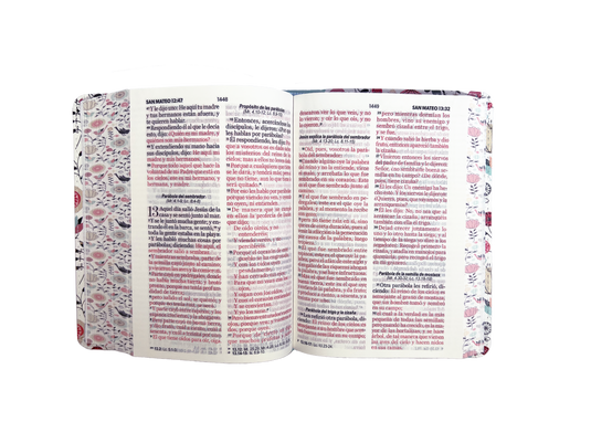 Biblia RVR 1960, Tamaño portátil, Letra Grande, imitación piel turquesa primaveral
