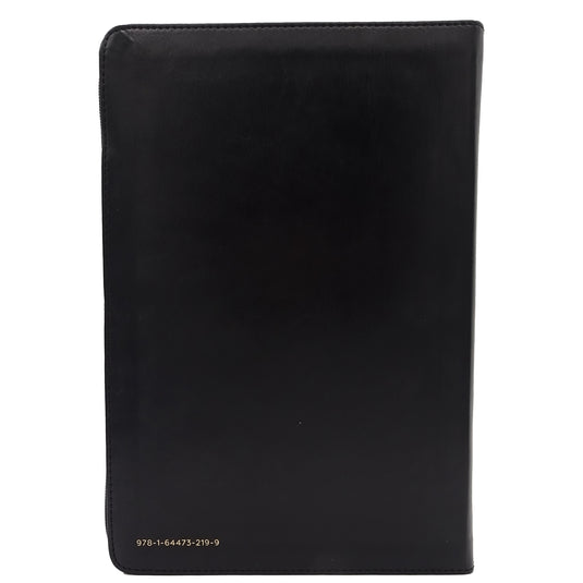 Biblia RVR 1960, Letra Grande, Cierre zíper, imitación piel negra
