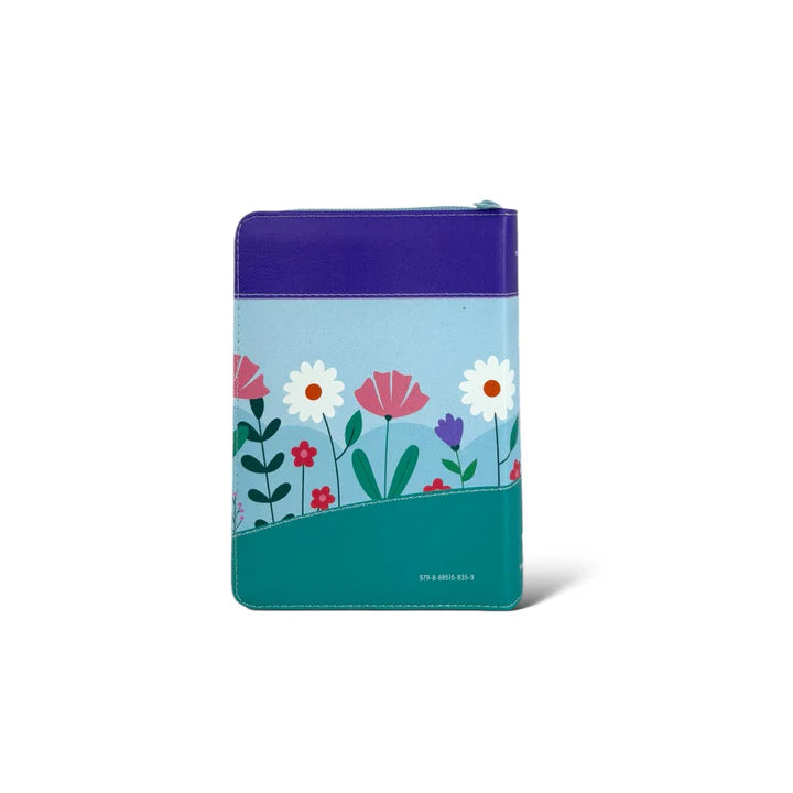 Cargue la imagen en el visor de la galería, Biblia de Bolsillo RVR 1960, Cierre zíper, imitación piel lila/azul/turquesa mariposa
