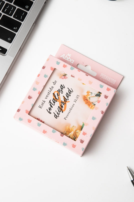 Set de 6 posavasos primavera con versículos bíblicos