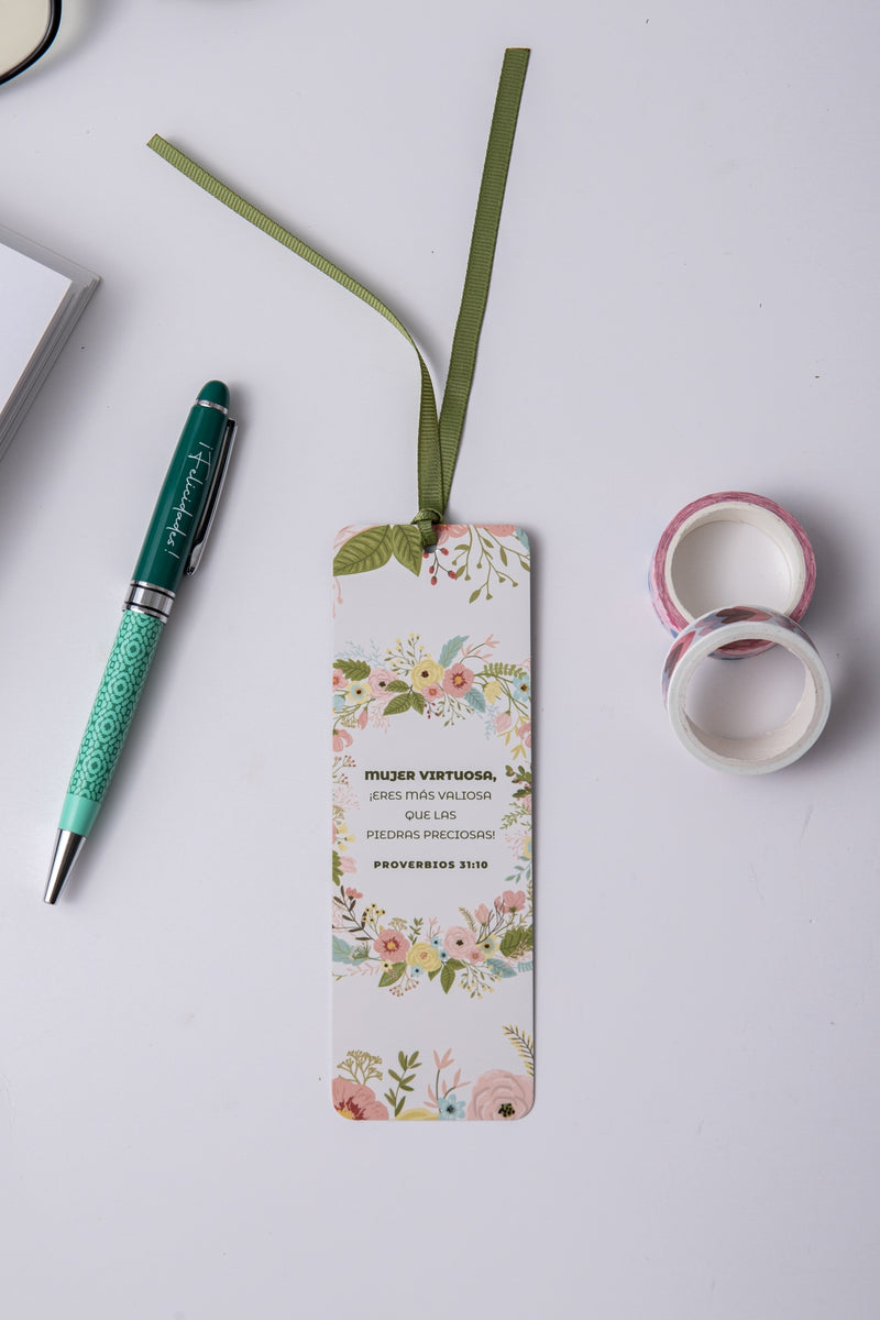 Cargue la imagen en el visor de la galería, Separador de Libro con Cinta – Mujer virtuosa
