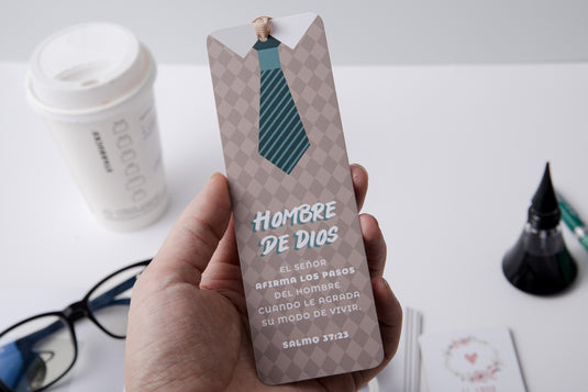 Separador de Libro con Cinta – Hombre de Dios