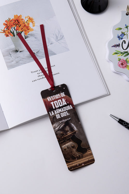 Separador de Libro con Cinta – “Armadura de Dios”