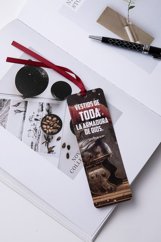 Separador de Libro con Cinta – “Armadura de Dios”