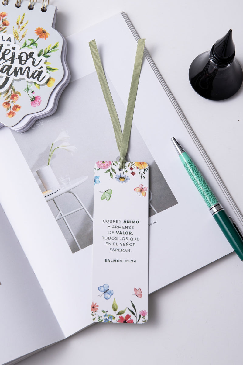 Cargue la imagen en el visor de la galería, Separador de Libro con Cinta – “Cobren ánimo”
