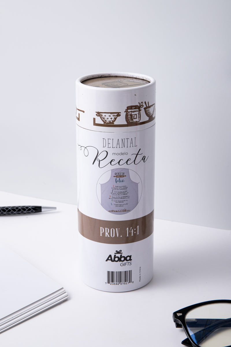 Cargue la imagen en el visor de la galería, Delantal de algodón Receta para ser feliz
