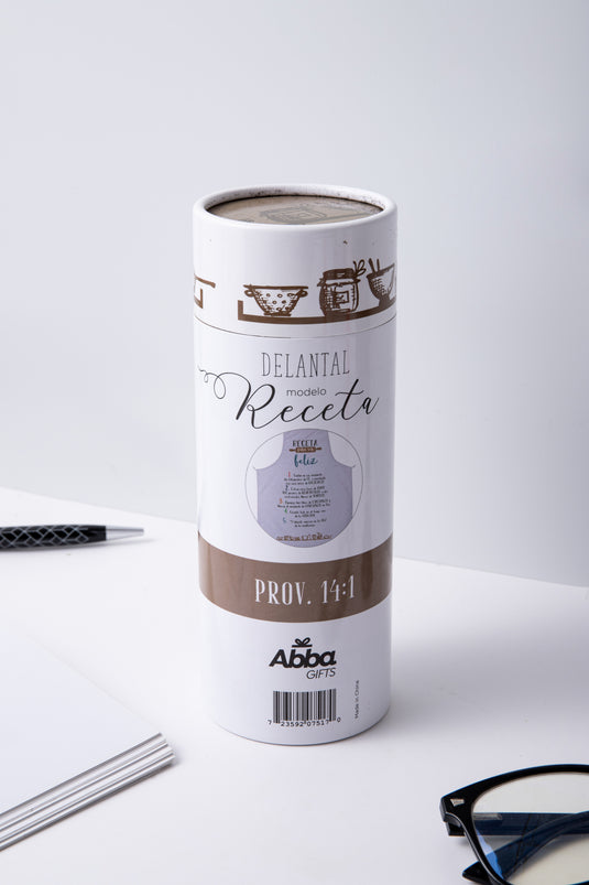 Delantal de algodón Receta para ser feliz