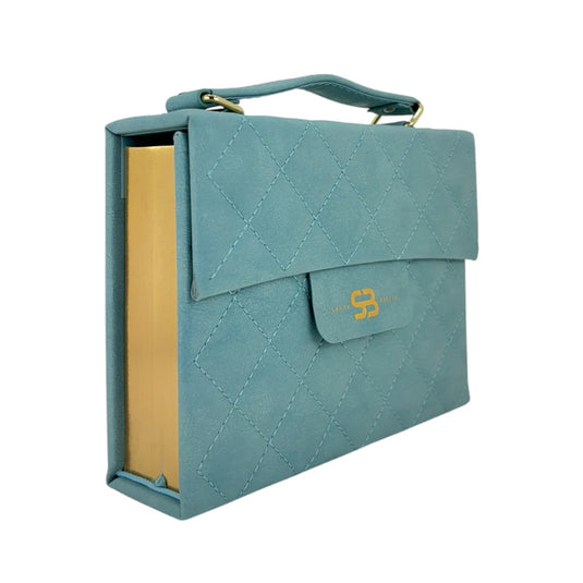 Biblia cartera RV1960 con broche magnético, imitación piel turquesa