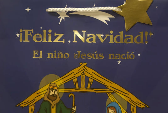 Bolsa de regalo grande ¡Feliz Navidad! El Niño Jesús Nació
