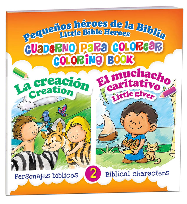 Cuaderno para colorear Bilingüe La Creación y El muchacho caritativo