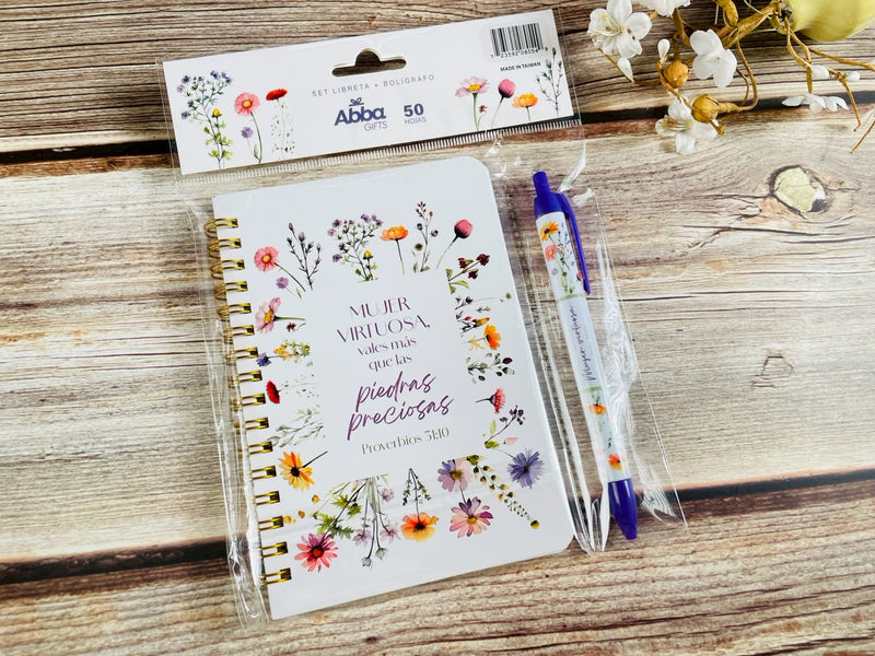 Cargue la imagen en el visor de la galería, Set de Libreta con lapicero- Mujer virtuosa
