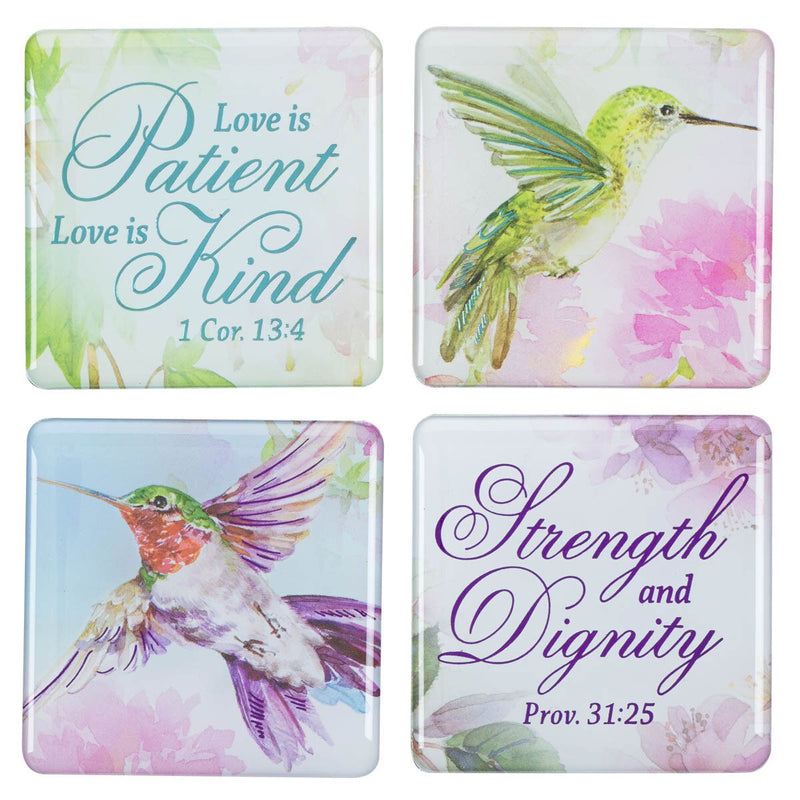 Cargue la imagen en el visor de la galería, Set de 4 imanes "Strength &amp; Dignity" – Proverbios 31:25

