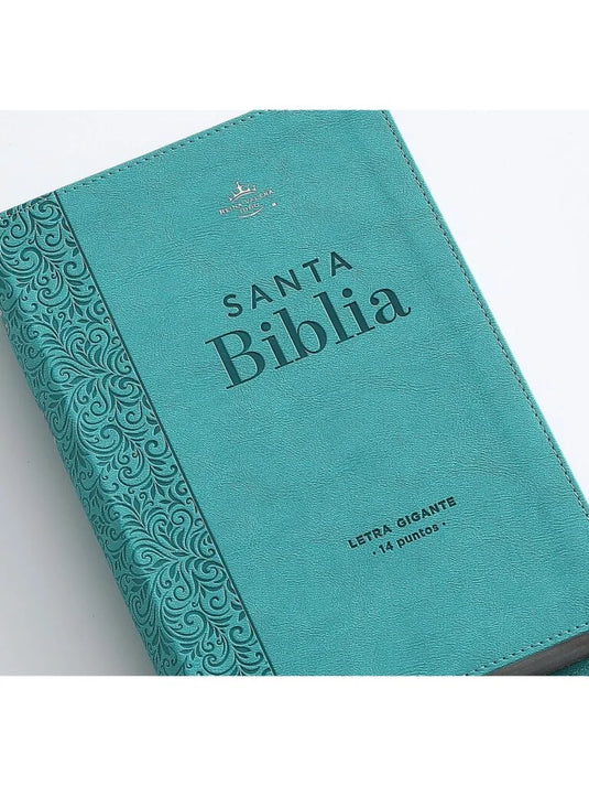 Biblia RVR 1960, Tamaño manual, Letra Gigante, imitación piel turquesa