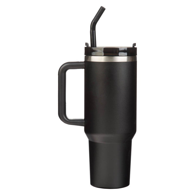 Cargue la imagen en el visor de la galería, Vaso térmico de acero inoxidable con pajilla "Be Strong" – Efesios 6:10
