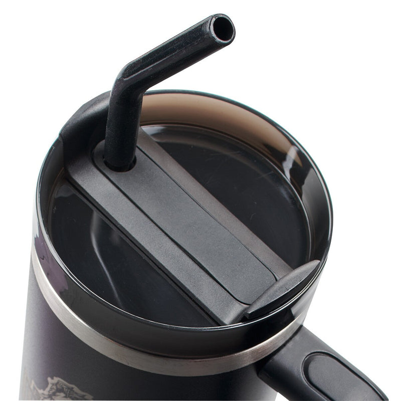 Cargue la imagen en el visor de la galería, Vaso térmico de acero inoxidable con pajilla "Be Strong" – Efesios 6:10
