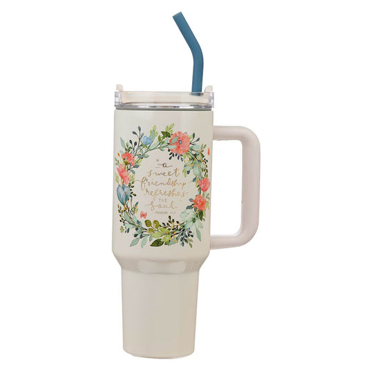 Vaso térmico de acero inoxidable con pajilla 