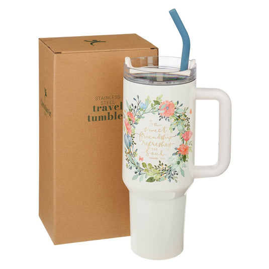 Vaso térmico de acero inoxidable con pajilla 