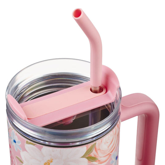 Vaso térmico de acero inoxidable con pajilla 