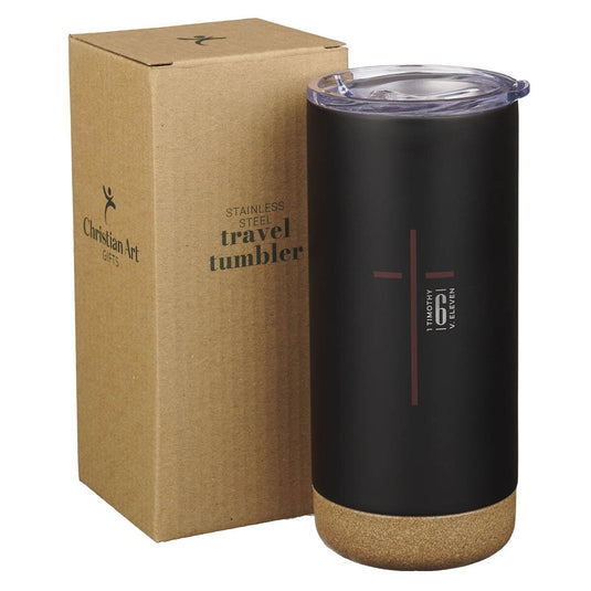 Vaso térmico de acero inoxidable "Cross" – 1 Timoteo 6:11