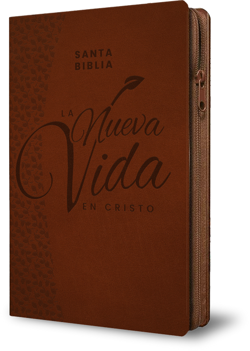 Santa Biblia La Nueva Vida en Cristo NVI, Cierre zíper, Símil Piel café