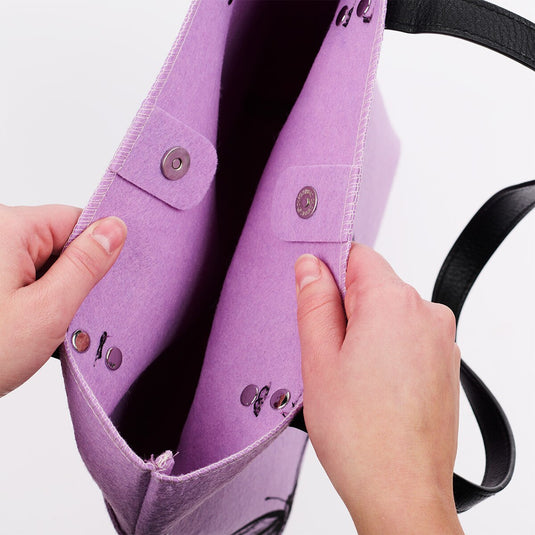 Bolso Tote "Be Still and Know" – Salmo 46:10, lavanda mariposas
