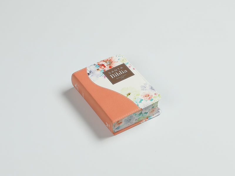 Cargue la imagen en el visor de la galería, Biblia de Bolsillo RVR 1960, imitación piel naranja flores
