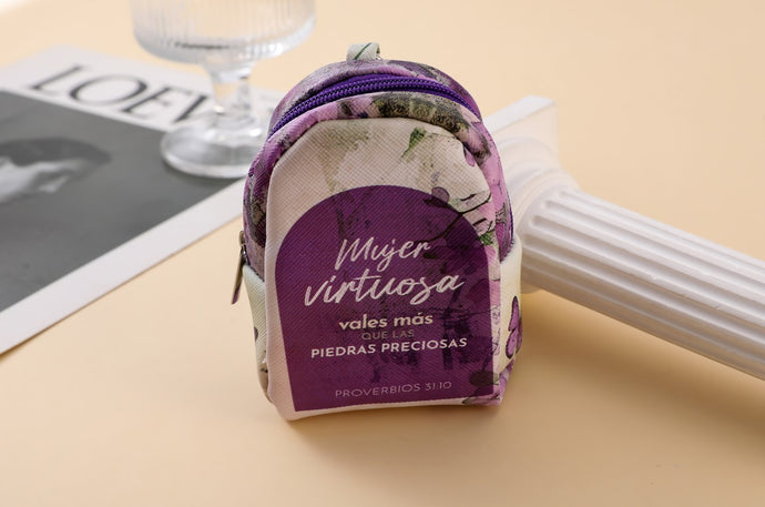 Llavero mochila/monedero- Mujer Virtuosa