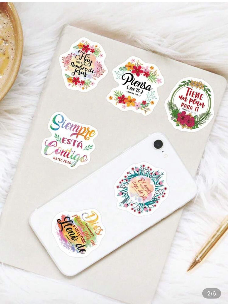 Cargue la imagen en el visor de la galería, Paquete de 5 stickers cristianos (Diseño variado)
