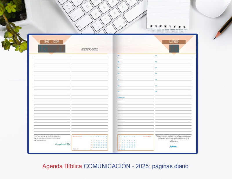 Cargue la imagen en el visor de la galería, Agenda Bíblica grande 2025 (café)
