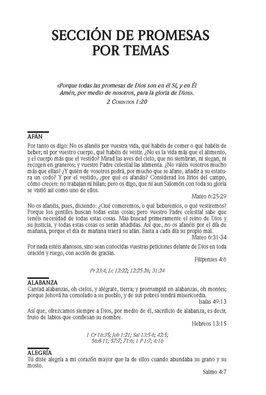 Biblia de Promesas RVR 1960, Tapa dura negra