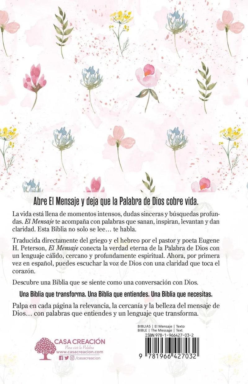 Cargue la imagen en el visor de la galería, Biblia El Mensaje, Tapa dura Rosa Floral
