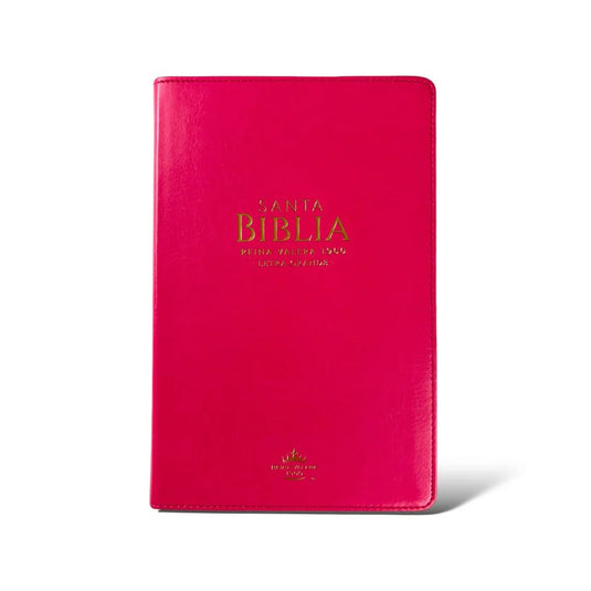 Biblia RVR 1960, Letra Grande, con índice, imitación piel fucsia