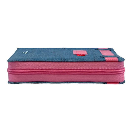 Santa Biblia RVR 1960, Jean Cinturón rosa, Cierre Zíper
