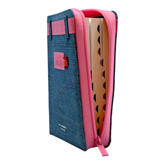 Santa Biblia RVR 1960, Jean Cinturón rosa, Cierre Zíper