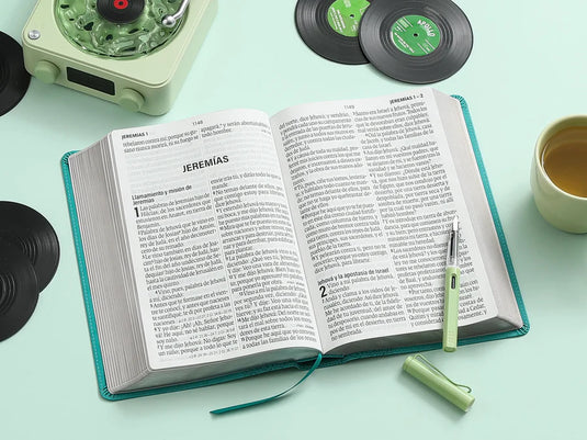 Biblia RVR 1960, Letra Súper Gigante, imitación piel turquesa
