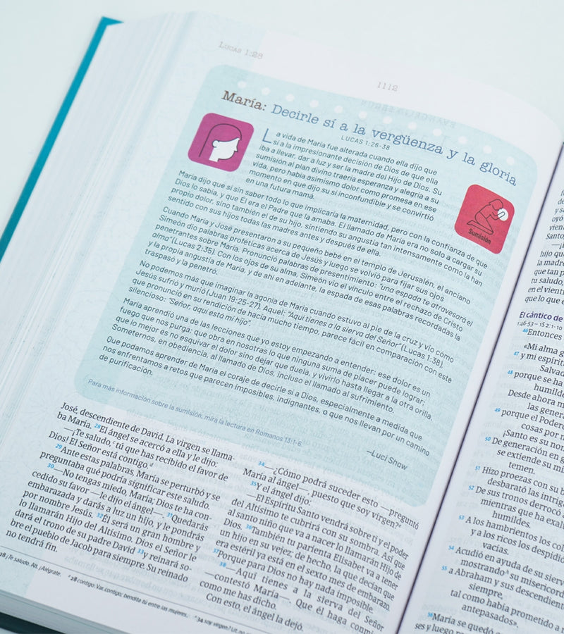 Cargue la imagen en el visor de la galería, Biblia temas cotidianos para mujeres NVI, Tapa dura turquesa
