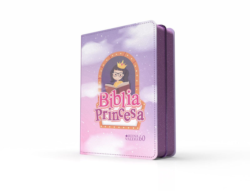 Cargue la imagen en el visor de la galería, Biblia de bolsillo RVR 1960 para niñas, Cierre Zíper, imitación piel Princesa

