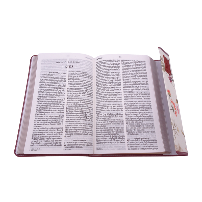 Cargue la imagen en el visor de la galería, Biblia RVR 1960, Letra Grande, agarradera, cierre magnético, imitación piel flores otoñales
