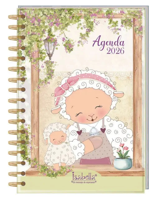 Agenda Isabella 2026 (diseño mamá con bebé oveja)