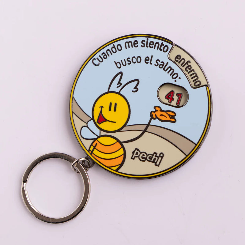 Cargue la imagen en el visor de la galería, Llavero Pechi giratorio Salmos

